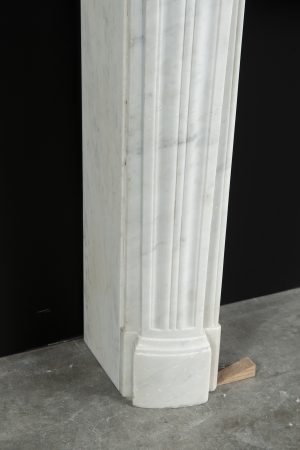 Perfect Petite Antique Fireplace Mantel in White Marble