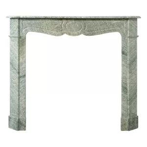 Antique Green Marble Fireplace, Louis XV Style