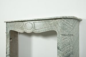 Antique Green Marble Fireplace, Louis XV Style