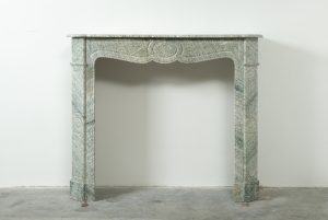 Antique Green Marble Fireplace, Louis XV Style