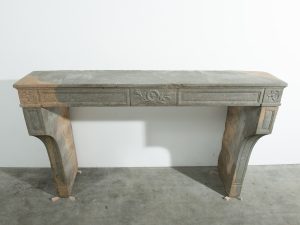 French Louis XVI Fireplace Mantel in Limestone