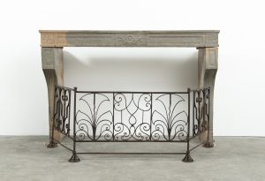 French Louis XVI Fireplace Mantel in Limestone
