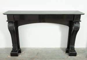 Antique Marble Fireplace in Deep Black
