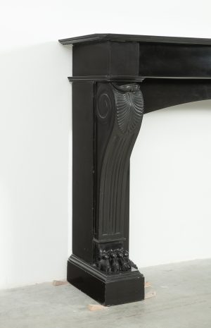 Antique Marble Fireplace in Deep Black