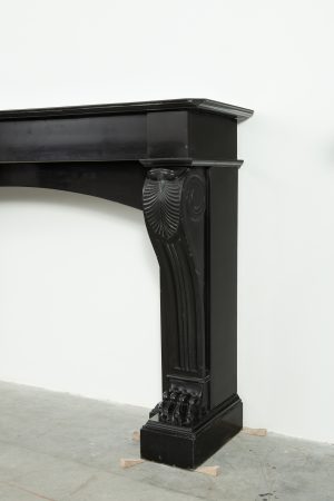 Antique Marble Fireplace in Deep Black