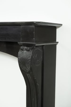 Antique Marble Fireplace in Deep Black