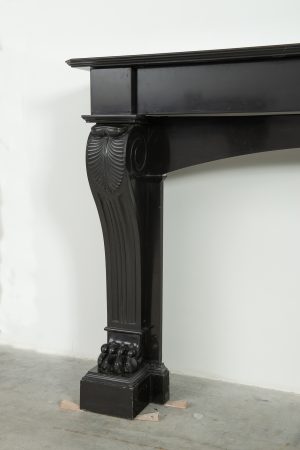 Antique Marble Fireplace in Deep Black