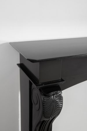 Antique Marble Fireplace in Deep Black