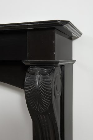 Antique Marble Fireplace in Deep Black
