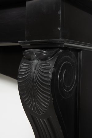 Antique Marble Fireplace in Deep Black