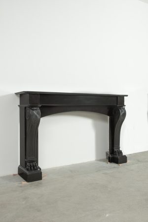 Antique Marble Fireplace in Deep Black