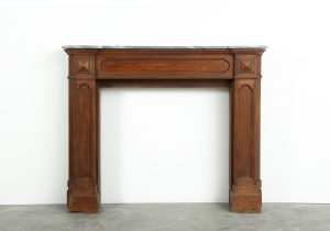 Antique Wooden Fireplace with Marble Top