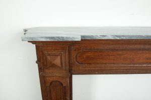 Antique Wooden Fireplace with Marble Top