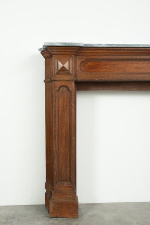 Antique Wooden Fireplace with Marble Top