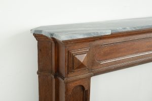 Antique Wooden Fireplace with Marble Top