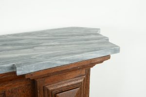 Antique Wooden Fireplace with Marble Top