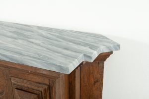 Antique Wooden Fireplace with Marble Top