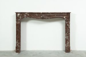 Louis XV Fireplace Mantel in Red Marble