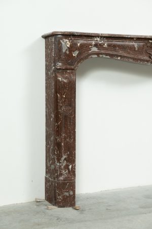 Louis XV Fireplace Mantel in Red Marble