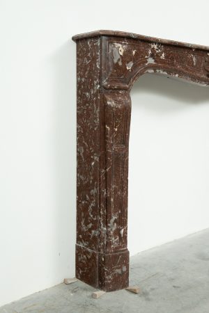 Louis XV Fireplace Mantel in Red Marble