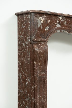 Louis XV Fireplace Mantel in Red Marble