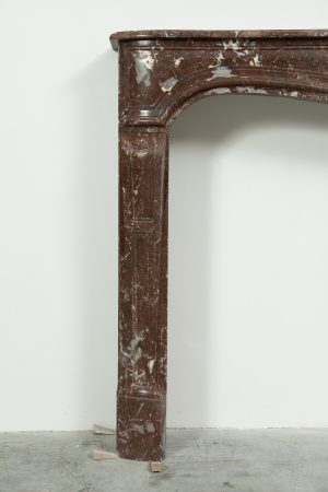 Louis XV Fireplace Mantel in Red Marble
