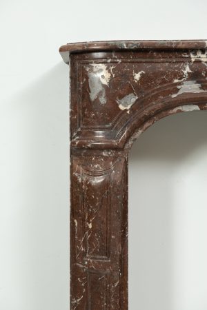 Louis XV Fireplace Mantel in Red Marble