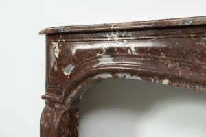 Louis XV Fireplace Mantel in Red Marble
