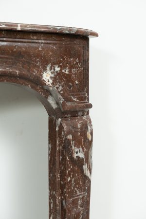 Louis XV Fireplace Mantel in Red Marble