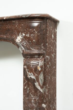 Louis XV Fireplace Mantel in Red Marble