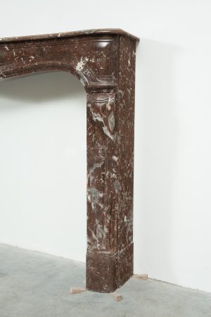 Louis XV Fireplace Mantel in Red Marble
