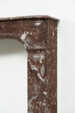 Louis XV Fireplace Mantel in Red Marble