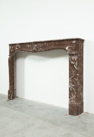 Louis XV Fireplace Mantel in Red Marble