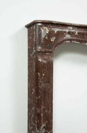 Louis XV Fireplace Mantel in Red Marble
