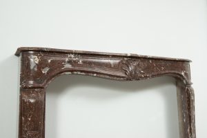 Louis XV Fireplace Mantel in Red Marble