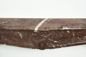 Louis XV Fireplace Mantel in Red Marble