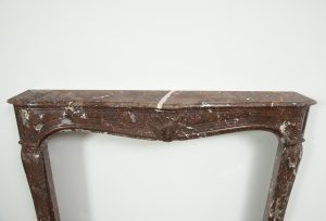 Louis XV Fireplace Mantel in Red Marble