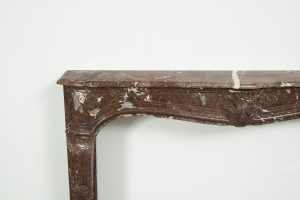 Louis XV Fireplace Mantel in Red Marble