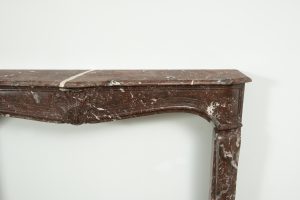 Louis XV Fireplace Mantel in Red Marble