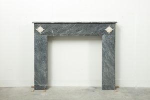 Little Grey Marble Fireplace Mantel, Louis XVI Style