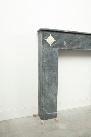 Little Grey Marble Fireplace Mantel, Louis XVI Style