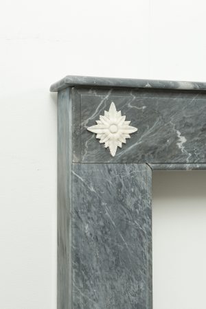 Little Grey Marble Fireplace Mantel, Louis XVI Style