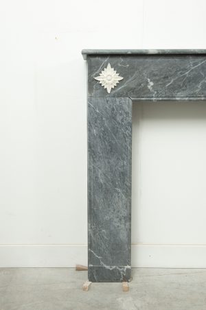 Little Grey Marble Fireplace Mantel, Louis XVI Style