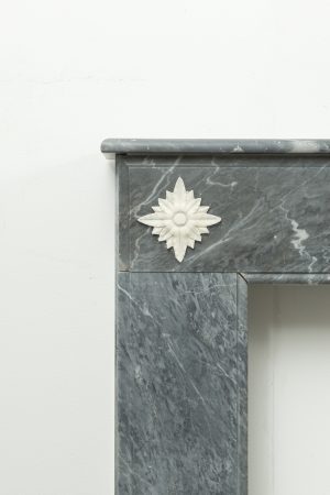Little Grey Marble Fireplace Mantel, Louis XVI Style