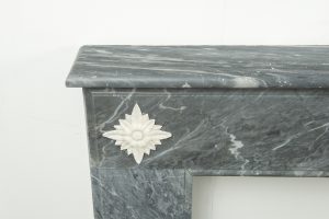 Little Grey Marble Fireplace Mantel, Louis XVI Style