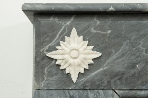 Little Grey Marble Fireplace Mantel, Louis XVI Style