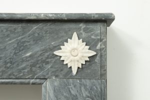 Little Grey Marble Fireplace Mantel, Louis XVI Style