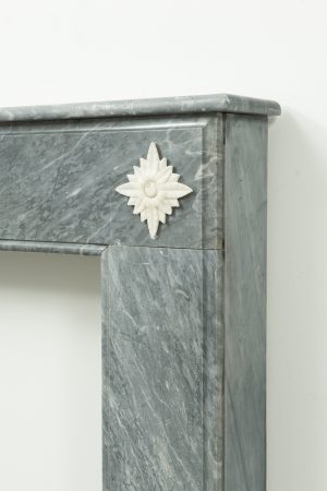 Little Grey Marble Fireplace Mantel, Louis XVI Style