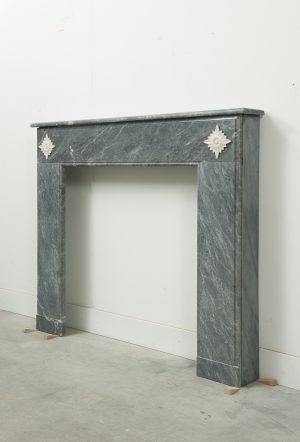Little Grey Marble Fireplace Mantel, Louis XVI Style