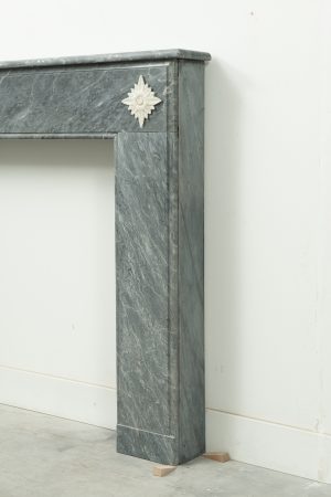 Little Grey Marble Fireplace Mantel, Louis XVI Style